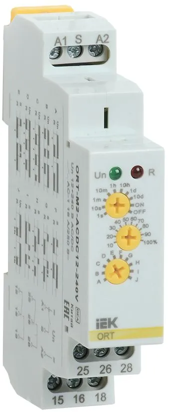 Реле времени ORT многофункциональное 2 конт. 12-240 В AC/DC IEK ORT-M2-ACDC12-240V IEK