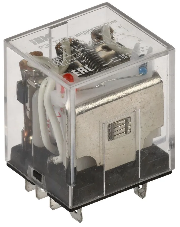 Реле РЭК77/3(LY3) с индикацией 10А 12В DC ИЭК RRP10-3-10-012D-LED IEK