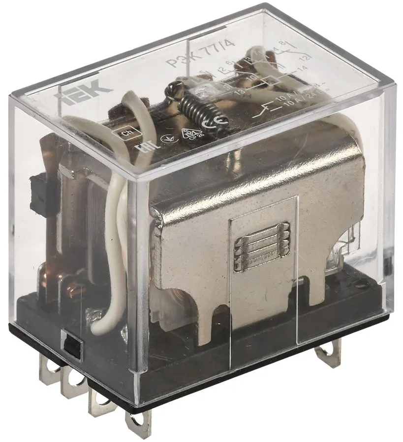 Реле РЭК77/4(LY4) 10А 12В АC ИЭК RRP10-4-10-012A IEK