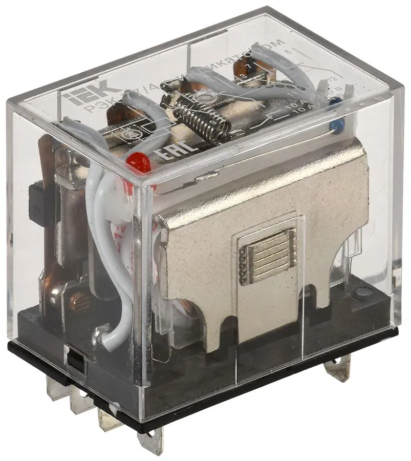 Реле РЭК77/4 с индикацией 10А 12В DC IEK RRP10-4-10-012D-LED