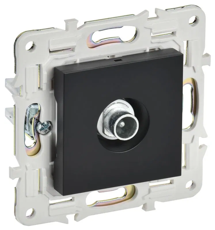 Розетка телевизионная проходная TV SKANDY SK-A17Bl черн. IEK SK-A10-P-K02
