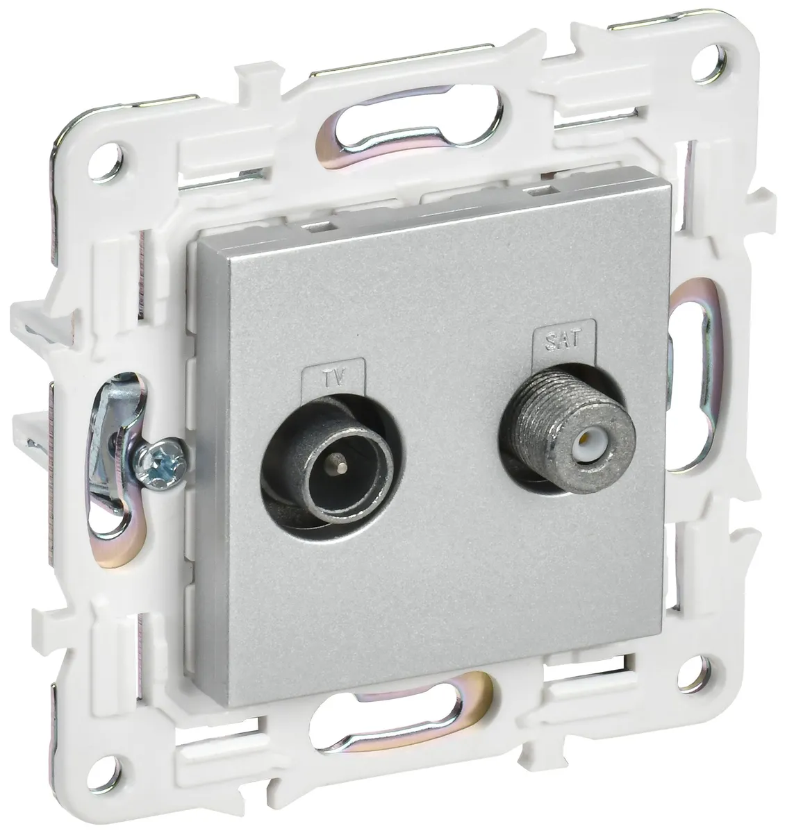 SKANDY Розетка двойная TV+SAT SK-A13S серебряный IEK SK-AF20-O-K23