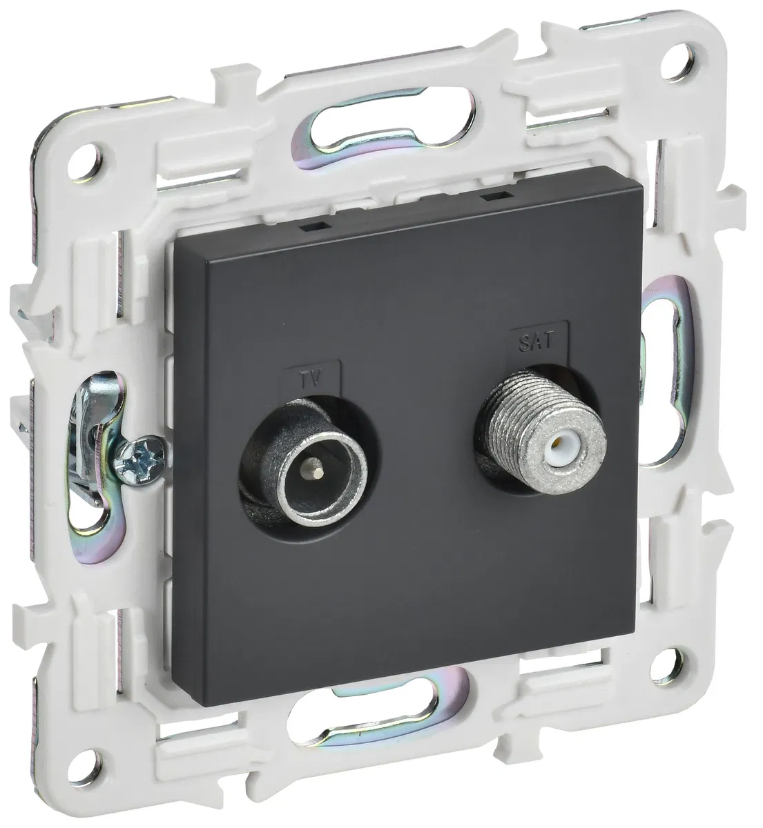 SKANDY double socket TV+SAT SK-A13T titanium IEK SK-AF20-O-K48