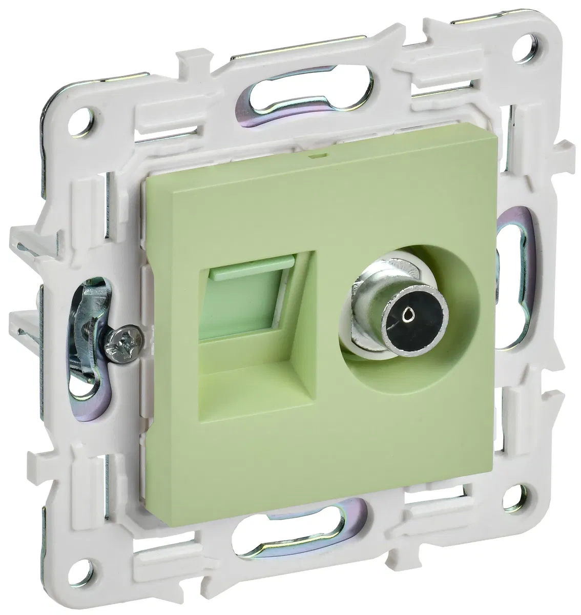 SKANDY Розетка двойная TV+RJ45 кат.6 SK-A15G мятный IEK SK-AK20-2-K06