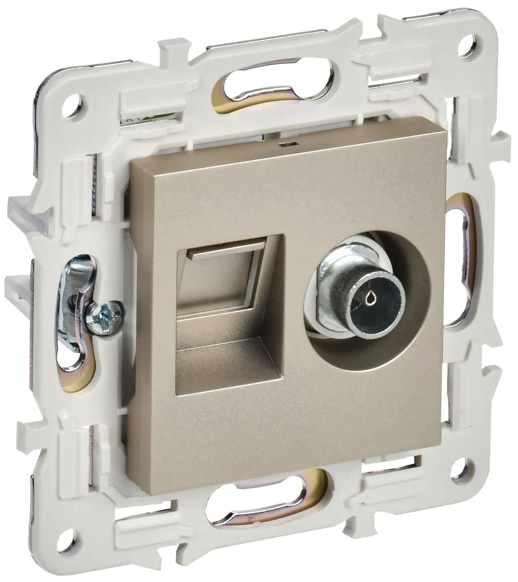 SKANDY Double socket TV+RJ45 cat.6 SK-A15Sh champagne IEK SK-AK20-2-K37