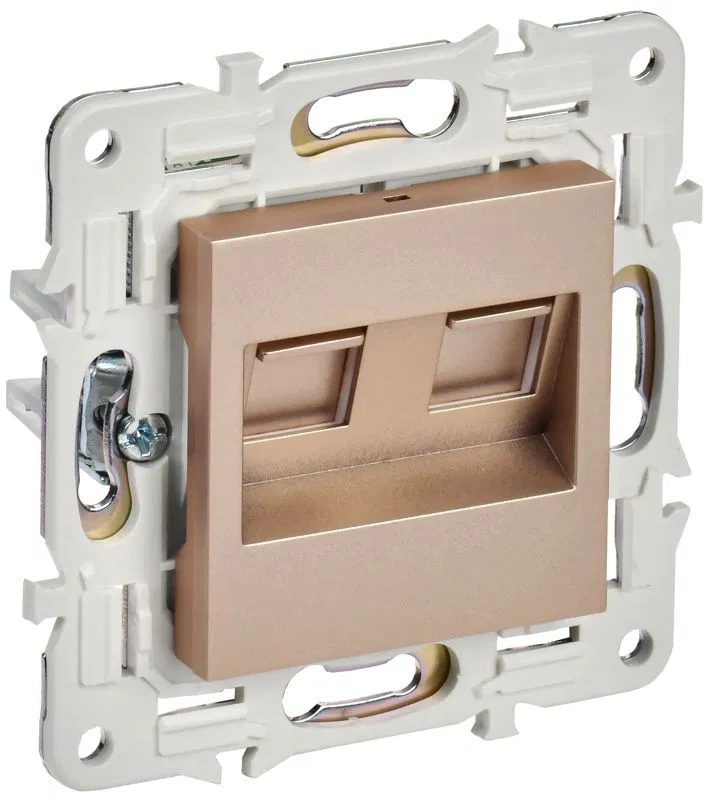 Розетка компьютерная двойн. RJ45 кат.5E SKANDY SK-K03Sa песочн. IEK SK-K20-1-K98