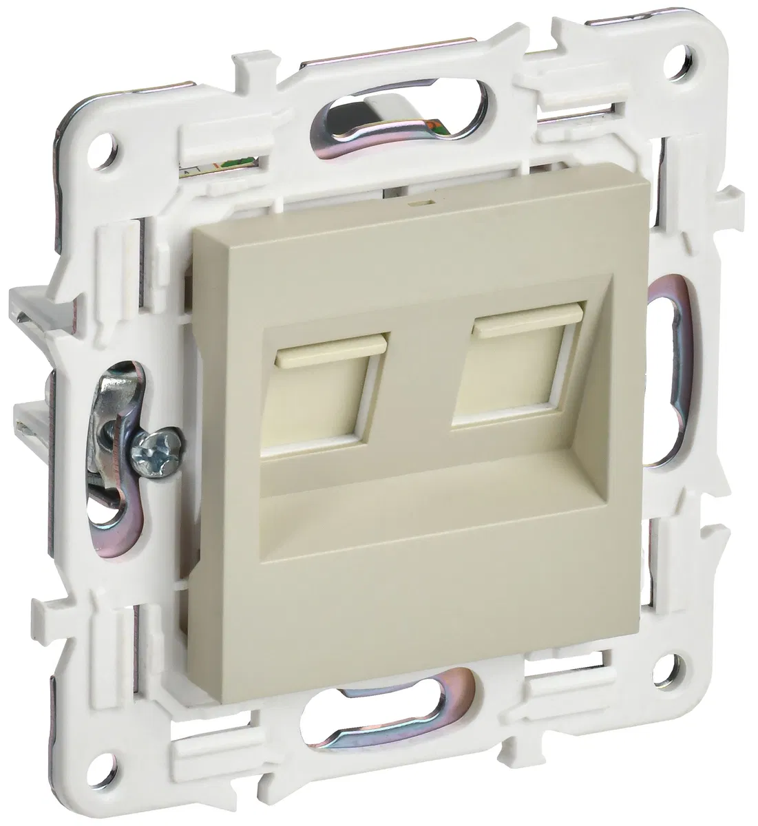 SKANDY Розетка компьютерная двойная RJ45 кат.6 SK-K04B бежевый IEK SK-K20-2-K10
