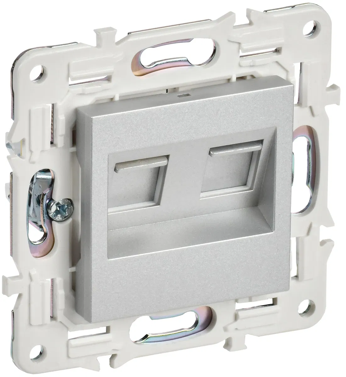 SKANDY Розетка компьютерная двойная RJ45 кат.6 SK-K04S серебряный IEK SK-K20-2-K23