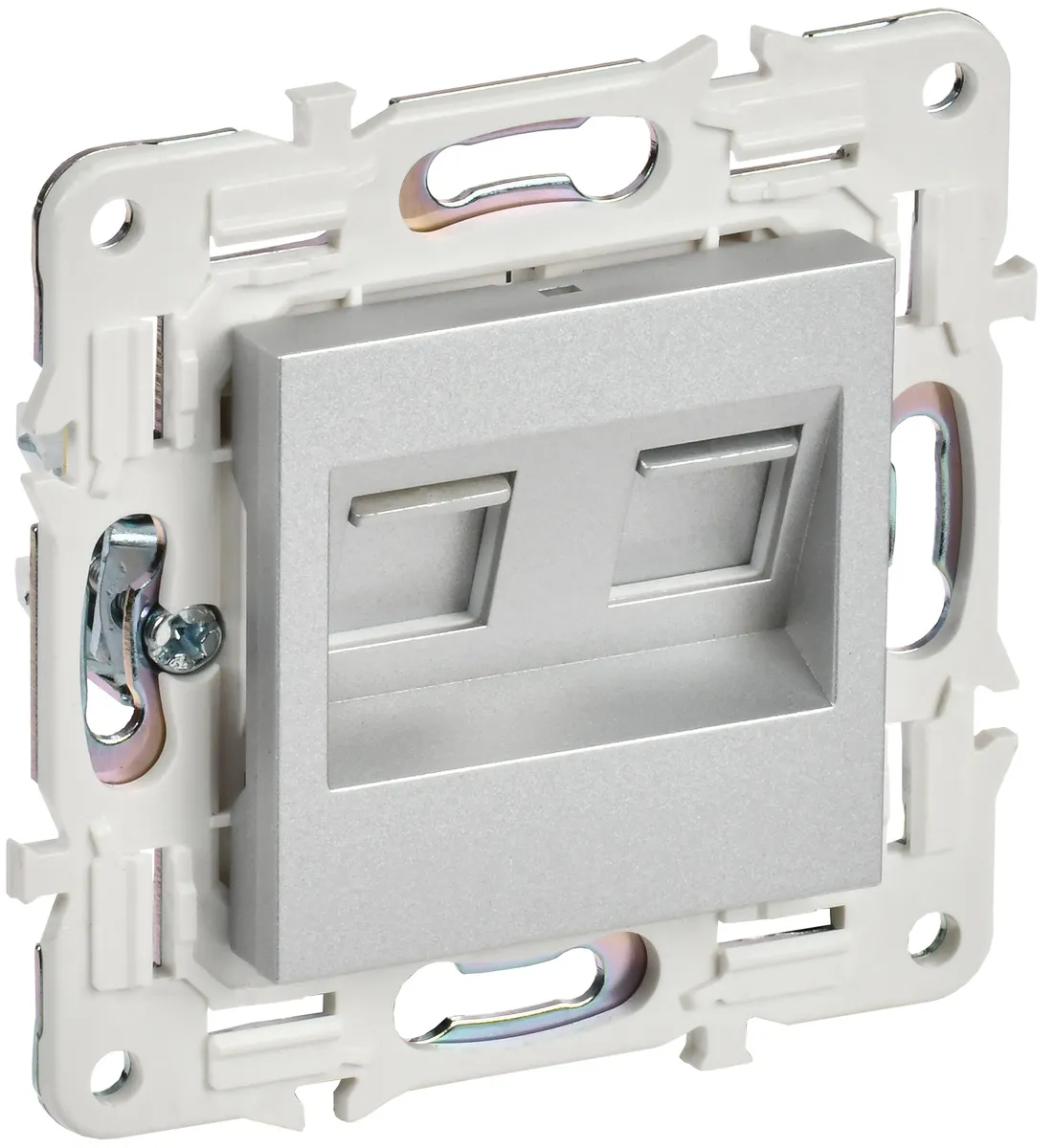SKANDY Розетка компьютерная двойная RJ45 кат.6 SK-K04S серебряный SK-K20-2-K23 IEK