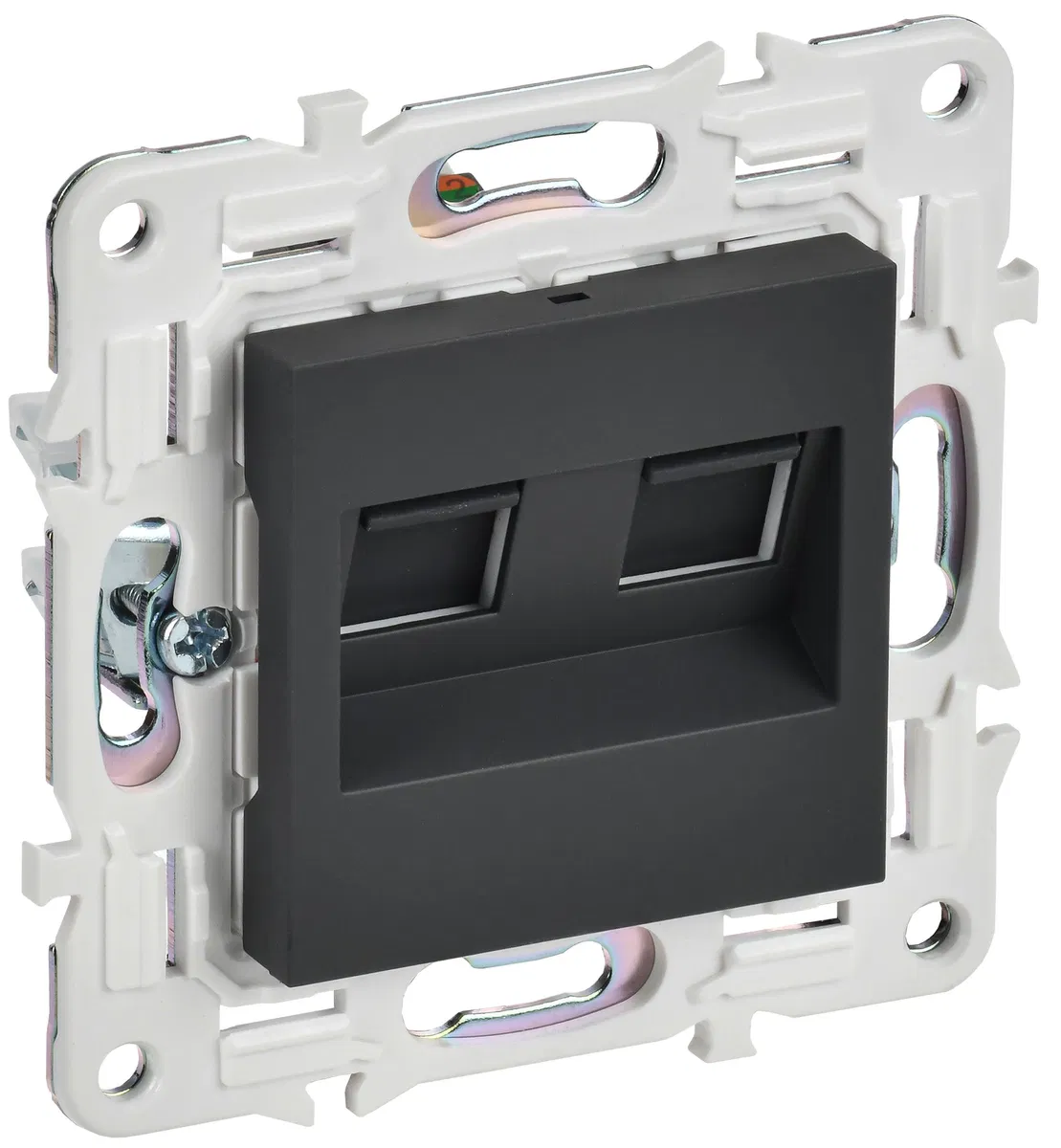 SKANDY Розетка компьютерная двойная RJ45 кат.6 SK-K04G графит IEK SK-K20-2-K53