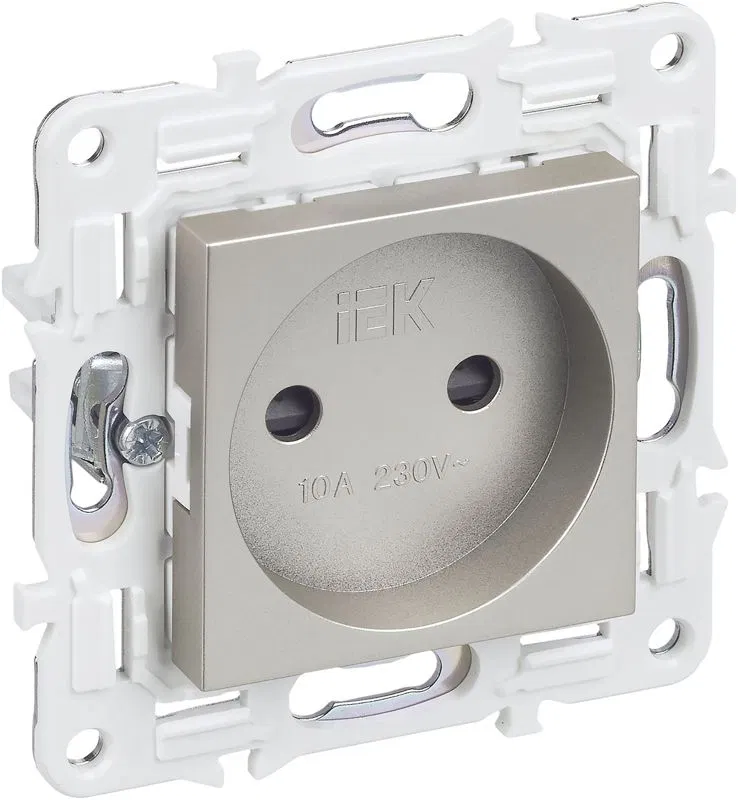 Розетка SKANDY 10А без заземл. защ. шторки SK-R01Sh шампань IEK SK-R13-10-K37