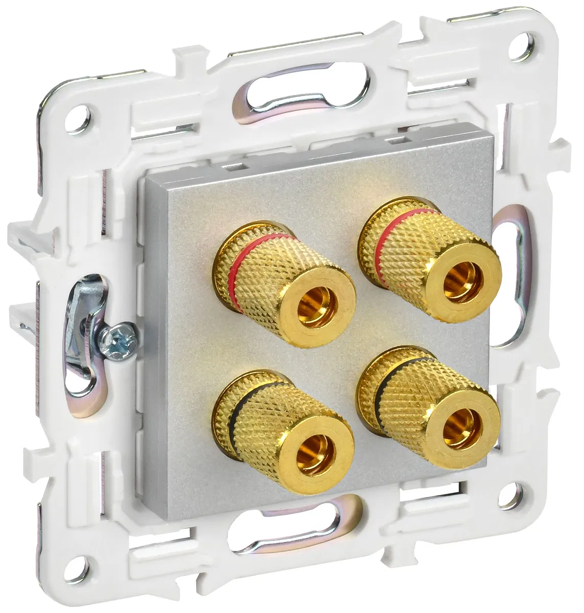 SKANDY 四位音频插座 SK-A01S 银色 IEK SK-S40-K23