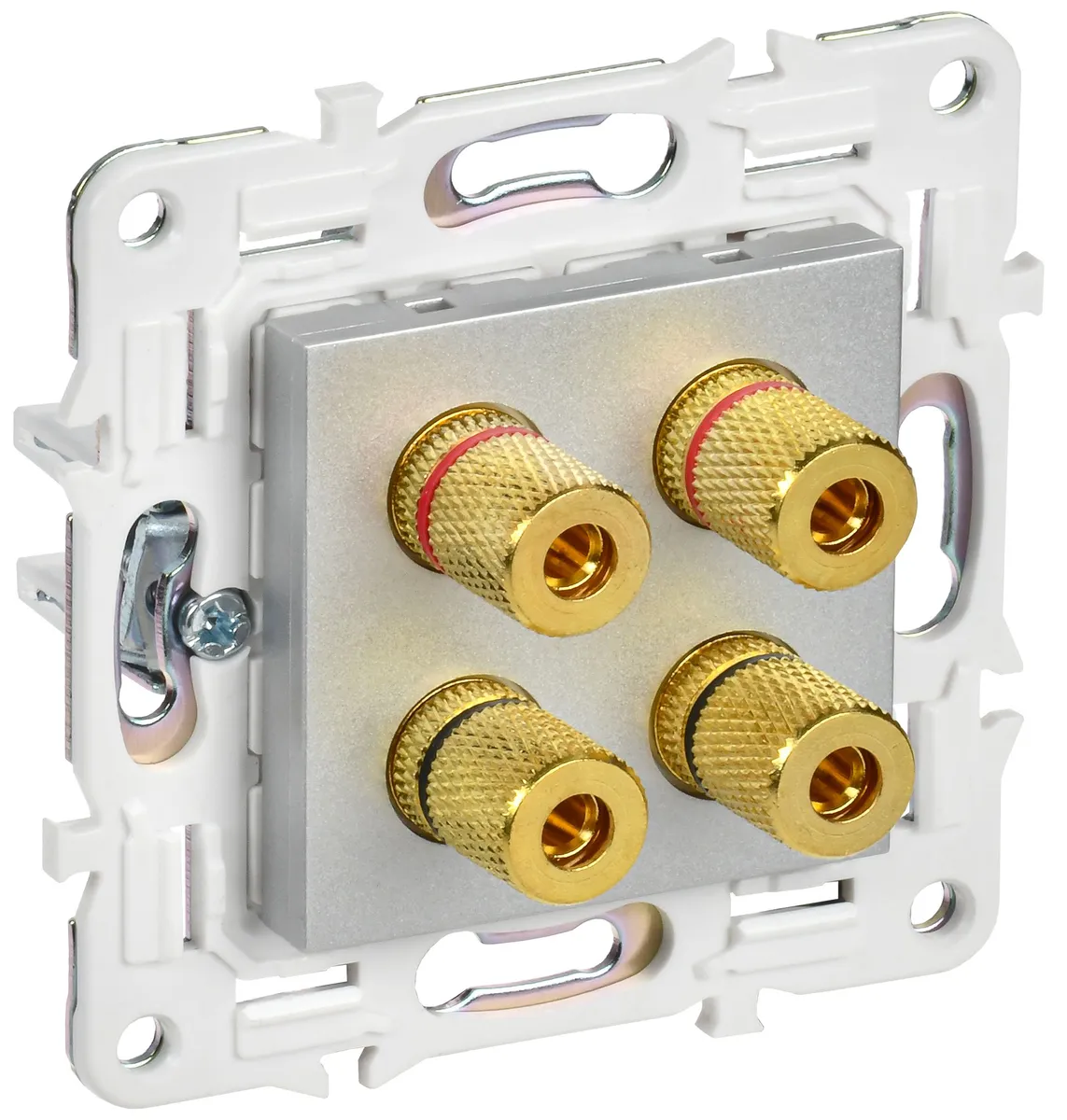 SKANDY Аудиорозетка 4-местная SK-A01S серебряный IEK