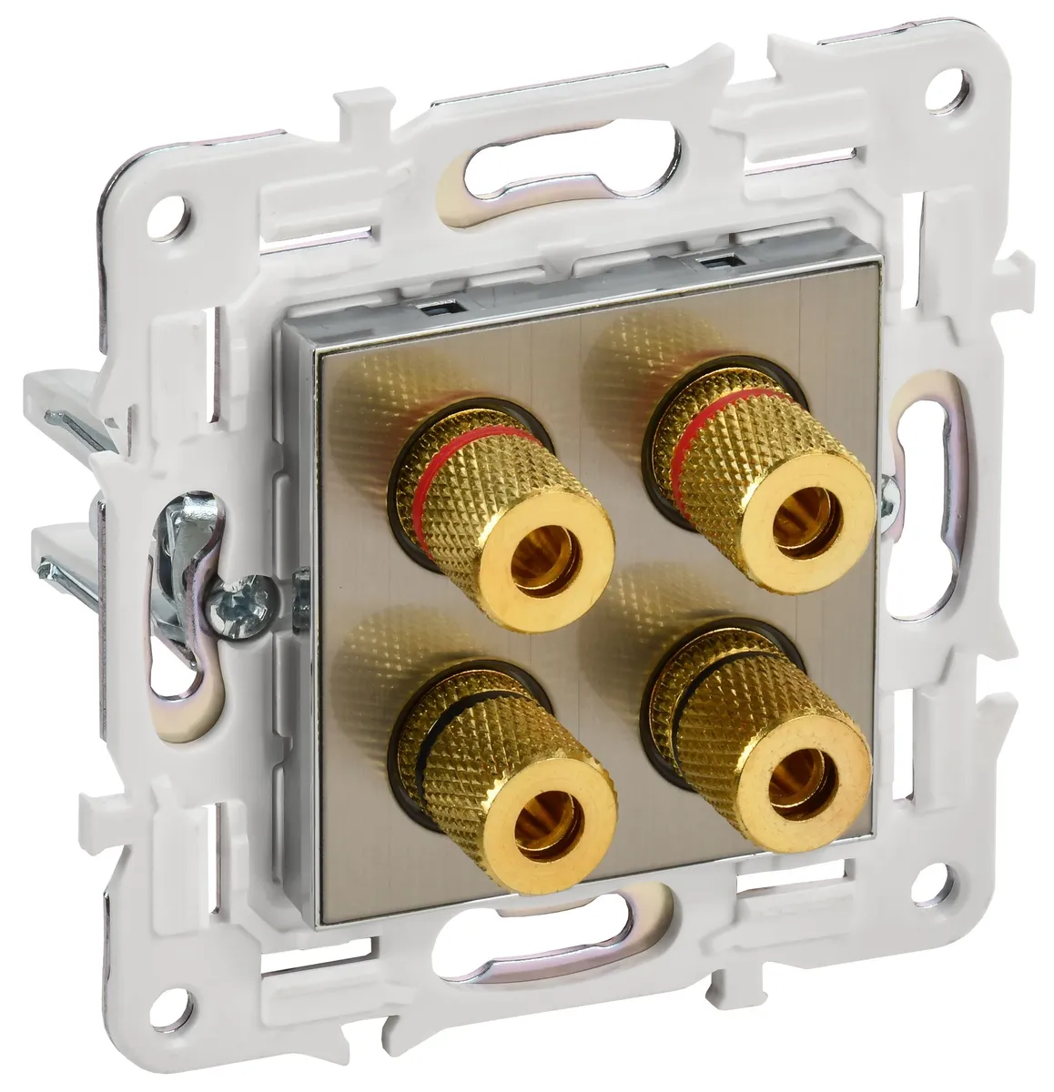 SKANDY Аудиорозетка 4-местная SK-A01N металл никель SK-S40-K50 IEK
