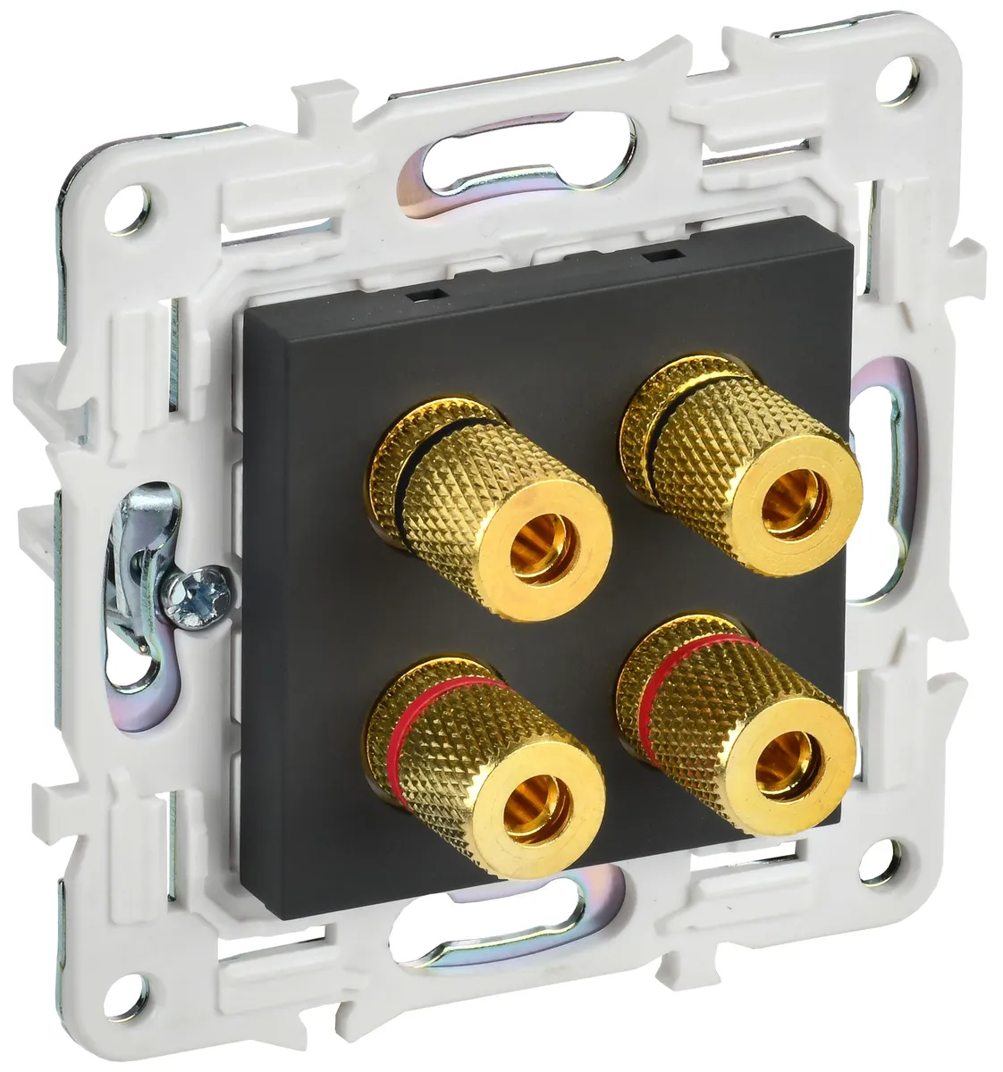 SKANDY Аудиорозетка 4-местная SK-A01G графит SK-S40-K53 IEK