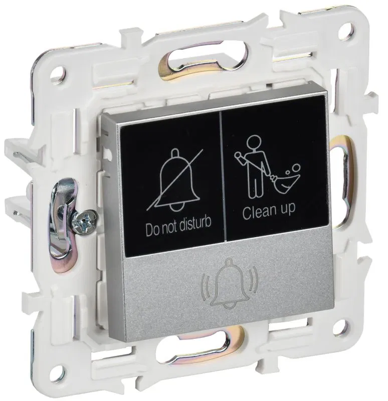 Кнопка звонка SKANDY 10А SK-V17S для отелей с индикацией серебр. IEK SK-V14-2-10-K23