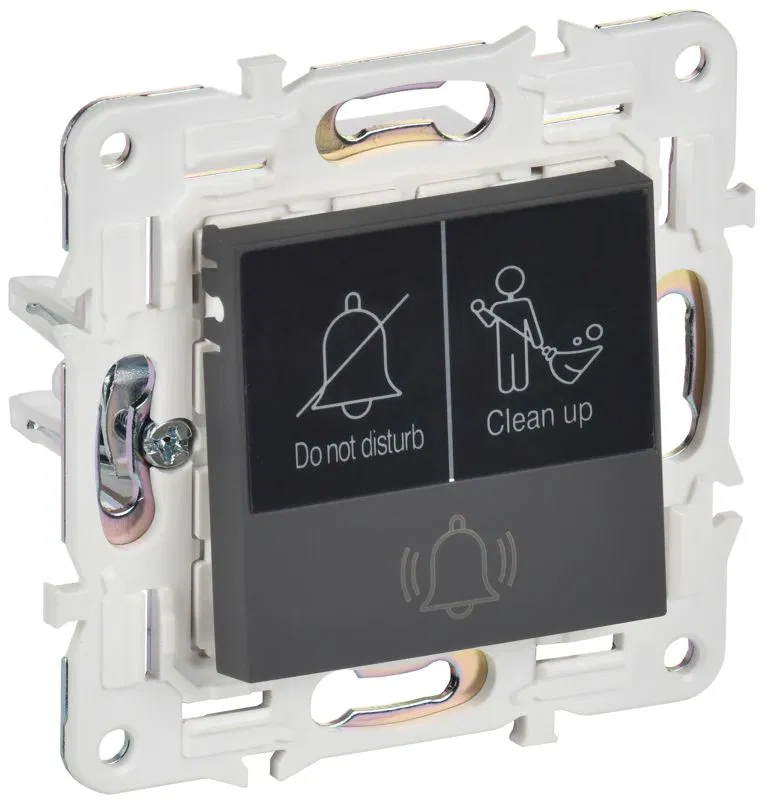 Кнопка звонка SKANDY 10А SK-V17G для отелей с индикацией графит IEK SK-V14-2-10-K53