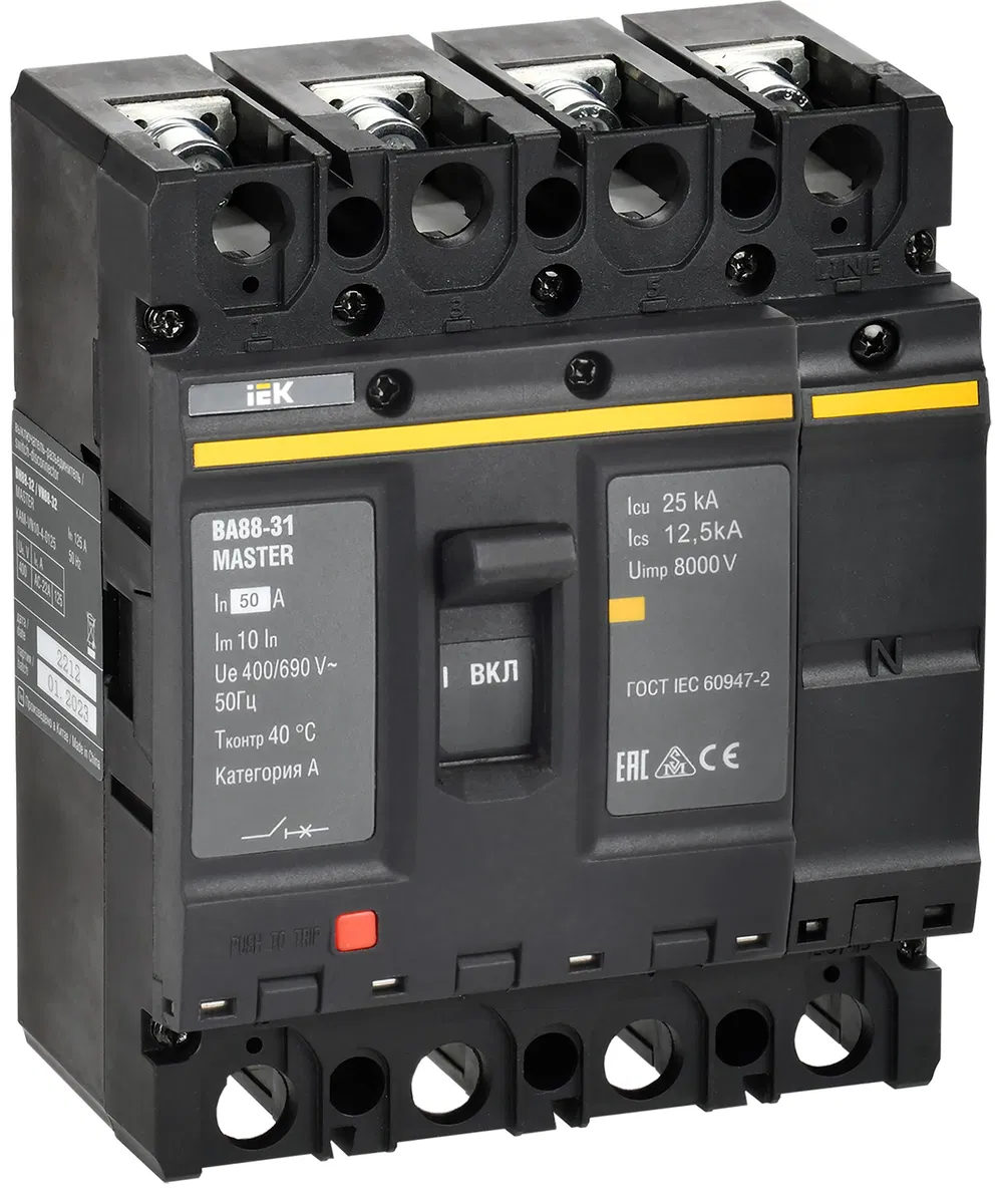 Circuit breaker VA88-31 4P 50A 25kA MASTER IEK SVA00-4-0050-02