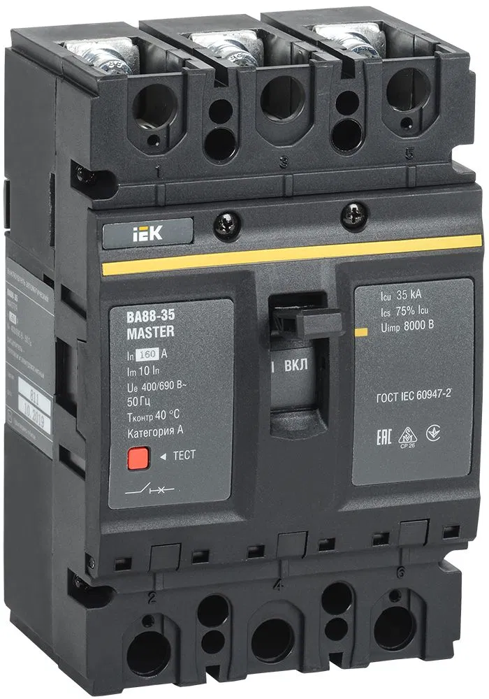 微型断路器 ВА88-35 3P 160A 35kA MASTER IEK SVA30-3-0160-02