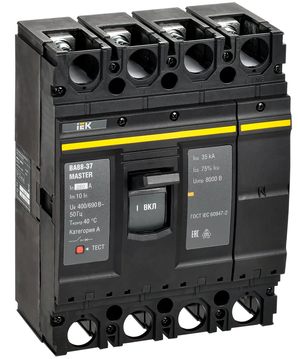 Выключатель автоматический ВА88-37 4P 250А 35кА MASTER IEK