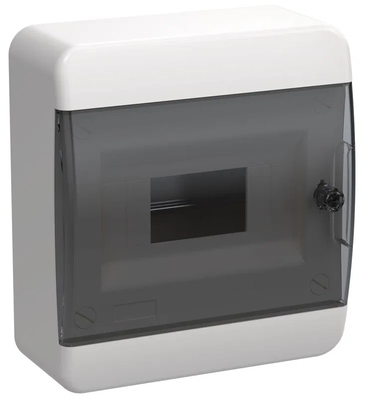 Корпус ЩРН-П-8 TEKFOR IP41 черн. прозр. дверь пластик. IEK TF5-KP12-N-08-41-K01-K03