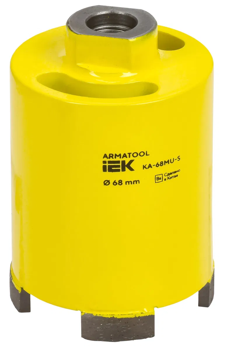 ARMATOOL Коронка алмазная для дрелей с микроударом (верхнее пылеудаление) KA-68MU-S IEK TKA21-068-100-MU-S