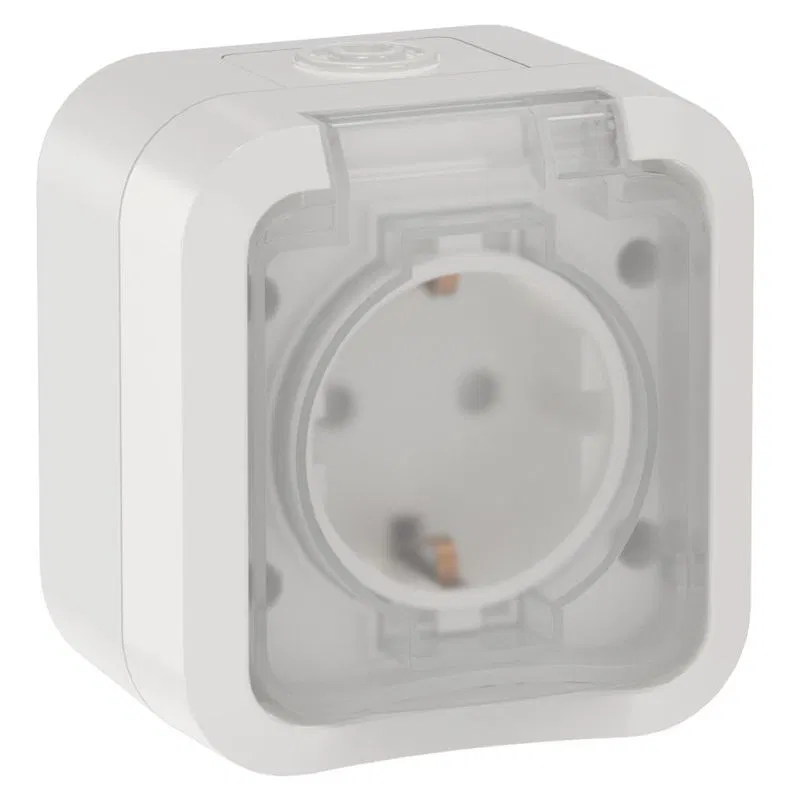 Розетка 1-м ОП TORS TS320 16А IP55 с заземл. с крышкой бел. IEK TS-R16-16-55-K01