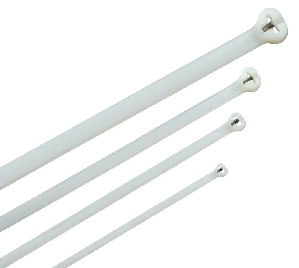 Reinforced cable tie Khku 2.5x100mm with steel lock white (100 pcs) IEK UHH34-D025-100-100-K01