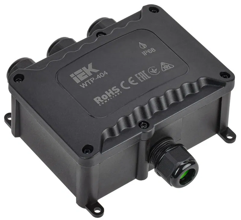 Коробка распределительная герметичная WTP-404 4 ввода IP68 IEK UWB10-O-450-41-04-68