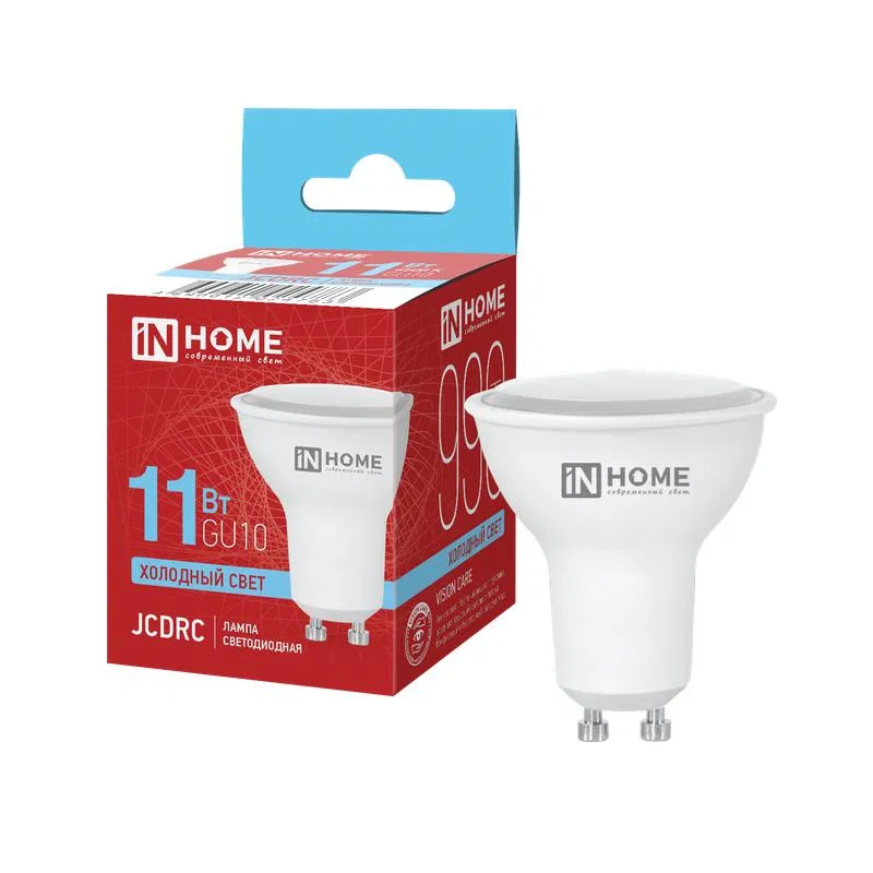 Лампа светодиодная LED-JCDRC-VC 11Вт рефлектор 6500К холод. бел. GU10 990лм 230В IN HOME 4690612024783