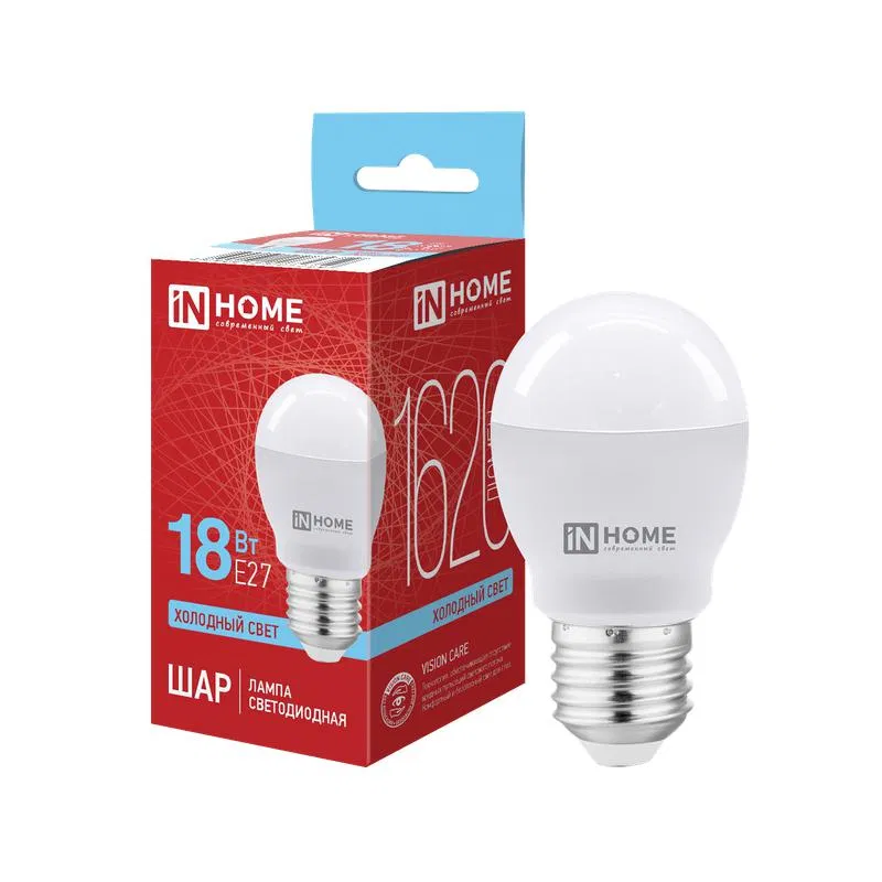 LED-ШАР-VC LED灯球 18W 球形 6500K E27 1620lm 230V IN HOME 4690612065359