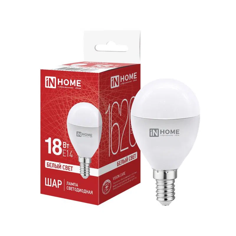 LED lamp LED-SHAR-VC 18W globe 4000K E14 1620lm 230V IN HOME 4690612065366