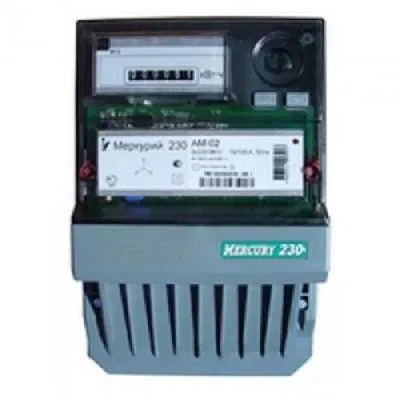 Meter Merkuriy 230 AM-02 3-phase 10-100A accuracy class 1.0 single tariff pulse output panel mounted mechanical surface mounted Inkoteks 00000034804