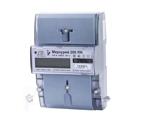 Счетчик Меркурий 206 PRSNO 1ф 5-60А класс точн. 1.0/2.0 многотариф. RS-485 ЖКИ с внешн. питанием с реле Екат. вр. Инкотекс М0000051775