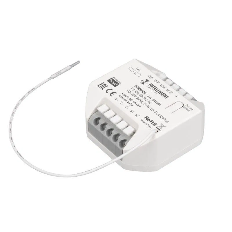 Диммер TY-102-72-PS-IN 12-48В 2х5А TUYA Wi-Fi 433Mhz IP20 пластик INTELLIGENT ARLIGHT 045359