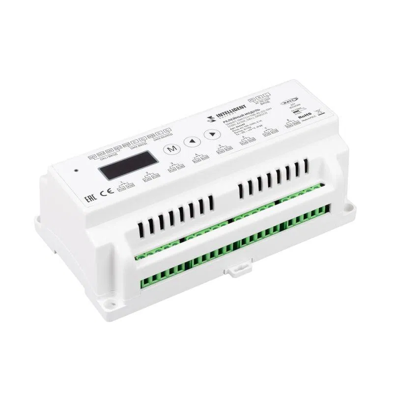 Модуль релейный SMART-SWITCH-708-82-D2-DIN 230В 8х10А DALI DMX512 IP20 пластик INTELLIGENT ARLIGHT 046489