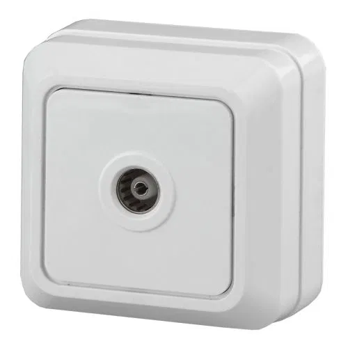 Розетка телевизионная одиночная TV ОП Quadro 2-301-01 IP20 бел. Intro Б0027658