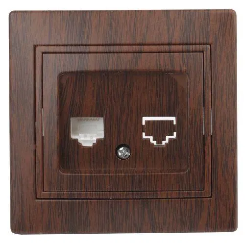 Розетка компьютерная 1-м СП Plano 1-303-10 RJ45 IP20 венге Intro Б0030088