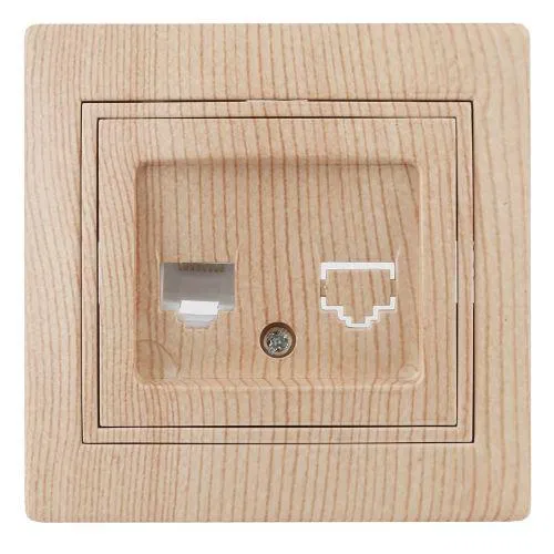Розетка компьютерная 1-м СП Plano 1-303-11 RJ45 IP20 сосна Intro Б0030089