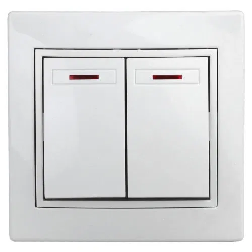 Выключатель 2-кл. СП Plano 10А IP20 1Э-105-01 250В с подсветкой бел. Intro Б0038826