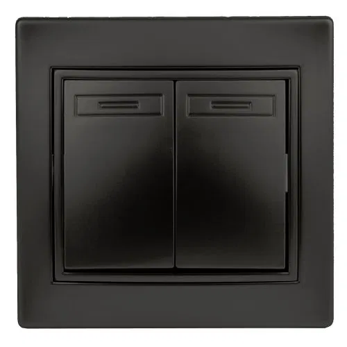Переключатель 2-кл. СП Plano 1-107-05 10А 250В IP20 антрацит Intro Б0053810