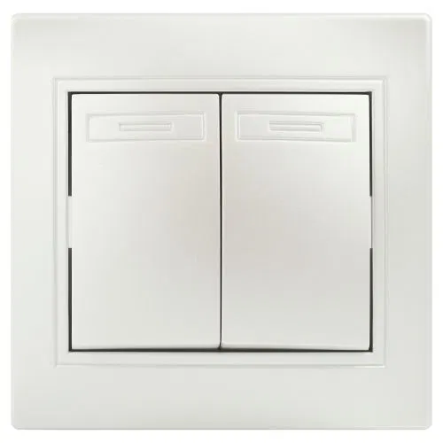 Переключатель 2-кл. СП Plano 1-107-06 10А 250В IP20 перламутр Intro Б0053811