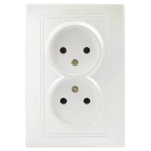 Розетка 2-м СП Plano 1-204-06 16А IP20 250В 2х2P перламутр Intro Б0053912