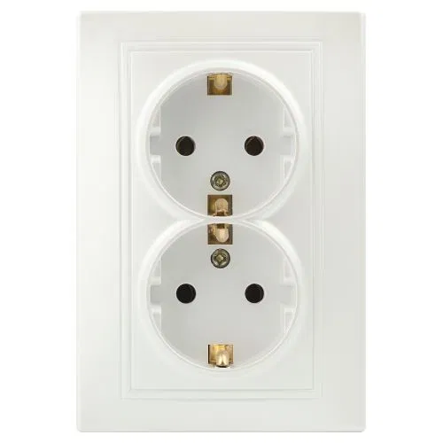 Розетка 2-м СП Plano 1-205-06 16А IP20 250В 2х2P+E Schuko перламутр Intro Б0053920