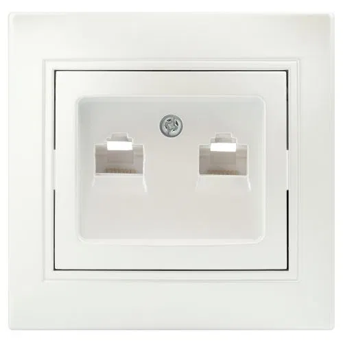 Розетка компьютерная 2-м СП Plano 1-304-06 RJ45 перламутр Intro Б0053988