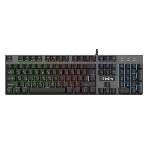 Клавиатура KG480 игровая проводная металл. с подсветкой черн. Intro Б0060192
