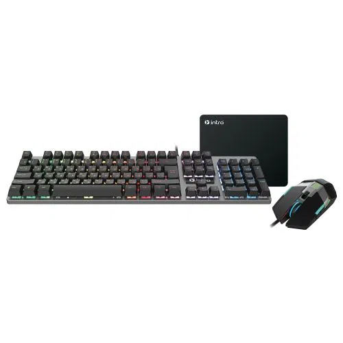 Комплект клавиатура и мышь GXZ770 проводной игровой 1200-3600dpi + коврик Intro Б0060193