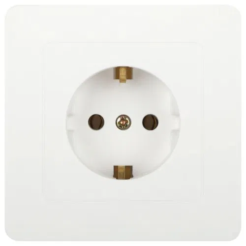 Розетка 1-м СП Style 7-202-01 16А 250В IP20 2P+E Schuko с заземл. бел. Intro Б0060619