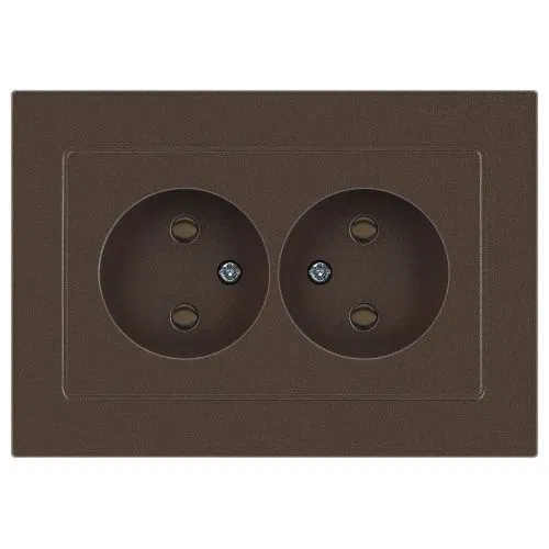Розетка 2-м СП Accent 6-204-08 16А IP20 250В 2P AL/CU бронза Intro Б0063472
