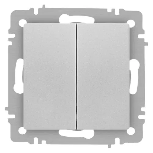 Выключатель 2-кл. СП Accent 6-104-03 10А IP20 250В AL/CU алюм. Intro Б0063484